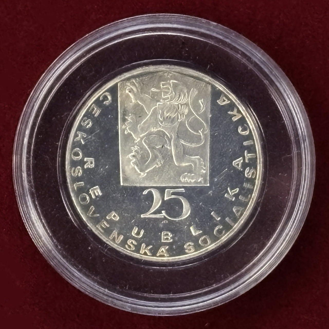 チェコスロバキア】25コルナ 銀貨 プルーフ 1969［B-0000397