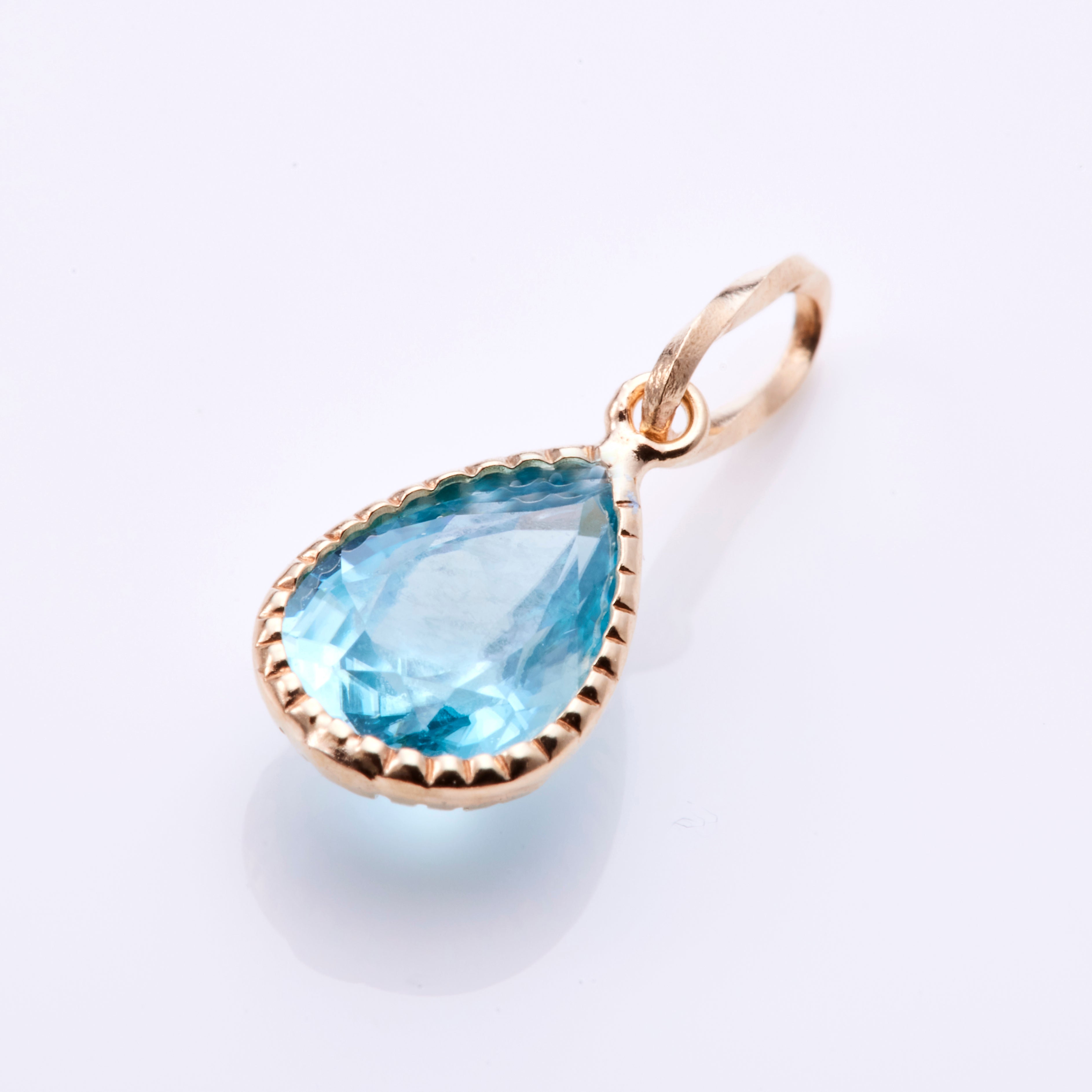 K10YG ブルー ジルコン PS ミル ペンダントトップ – COLETTE GIFT