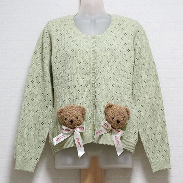 薄荷くまモチーフニットカーディガン - ピンクハウス通販｜リサイクル