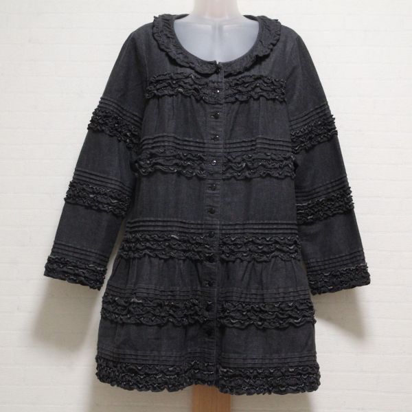 黒ピコフリルデニムコート - ピンクハウス通販｜リサイクルブティック