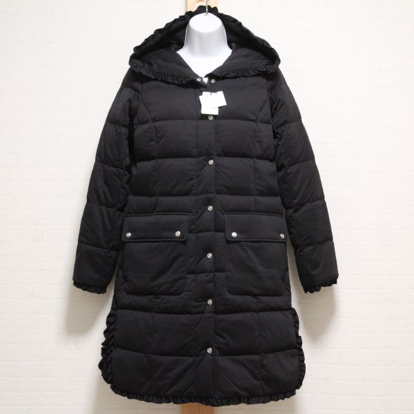 黒フリル使いフード付きダウンコート【3(9号)】 - ピンクハウス通販