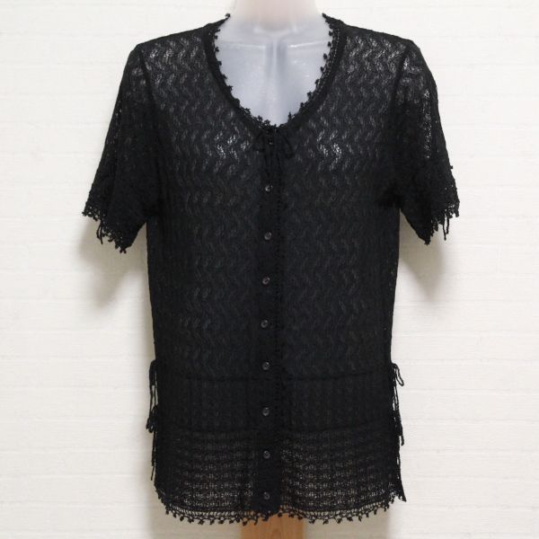 黒透かし編みカーディガン【M】 - ピンクハウス通販｜リサイクル