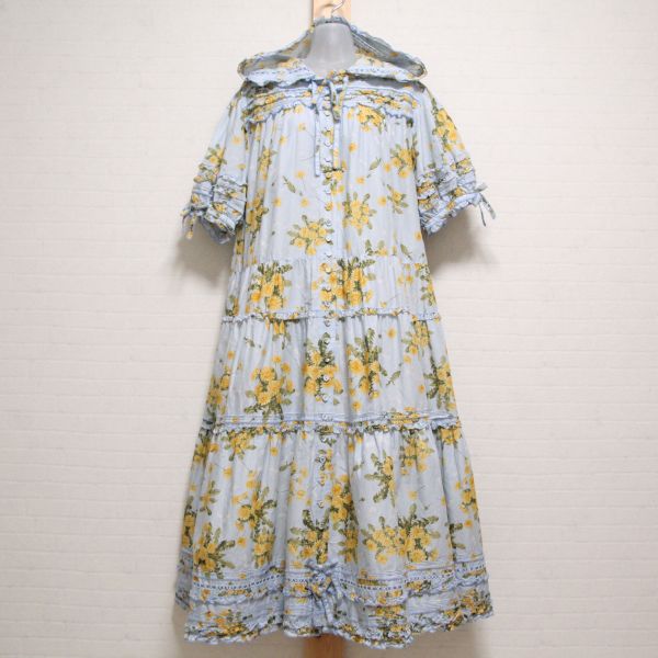 水色たんぽぽフード付きローンワンピース - ピンクハウス通販