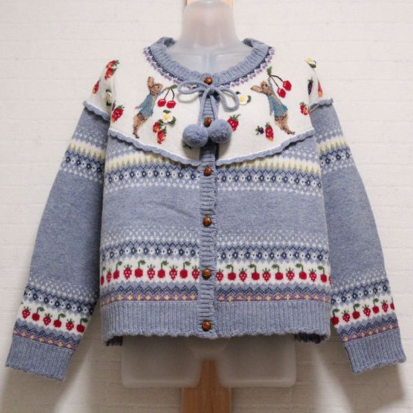 水色系ピーターラビットヨークカーディガン - ピンクハウス通販