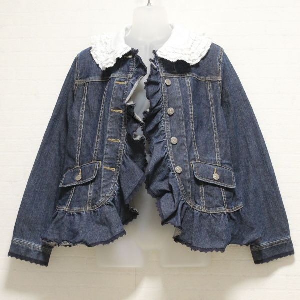 紺フリル付きデニムジャケット - ピンクハウス通販｜リサイクル