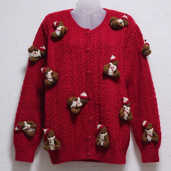 赤ニットくまモチーフカーディガン - ピンクハウス通販｜リサイクル