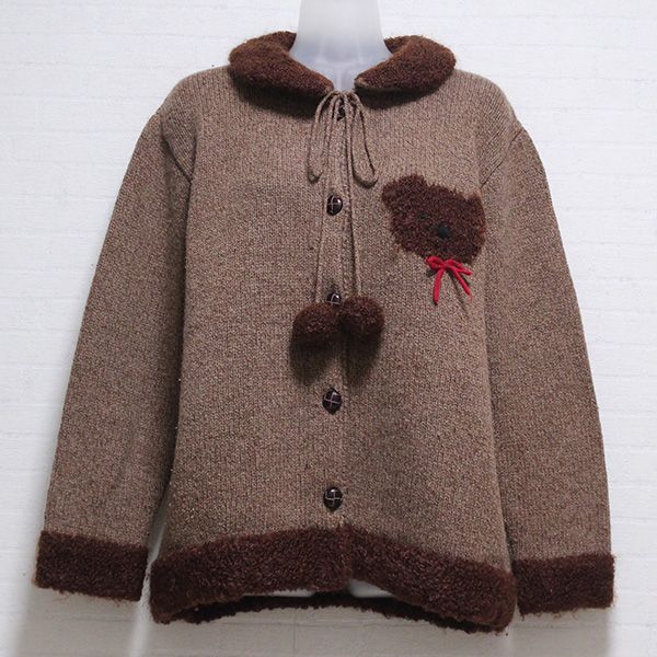 茶系くま編み込みカーディガン - ピンクハウス通販｜リサイクル