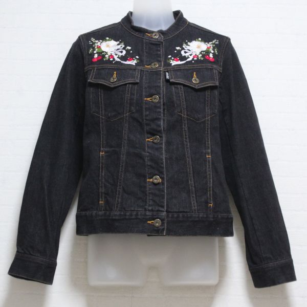 黒薔薇刺繍デニムジャケット【M】 - ピンクハウス通販｜リサイクル