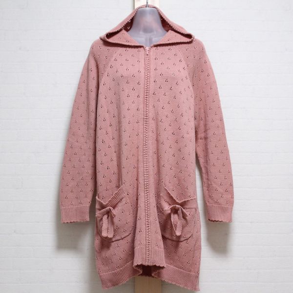 ピンクフード付きニットロングカーディガン - ピンクハウス通販