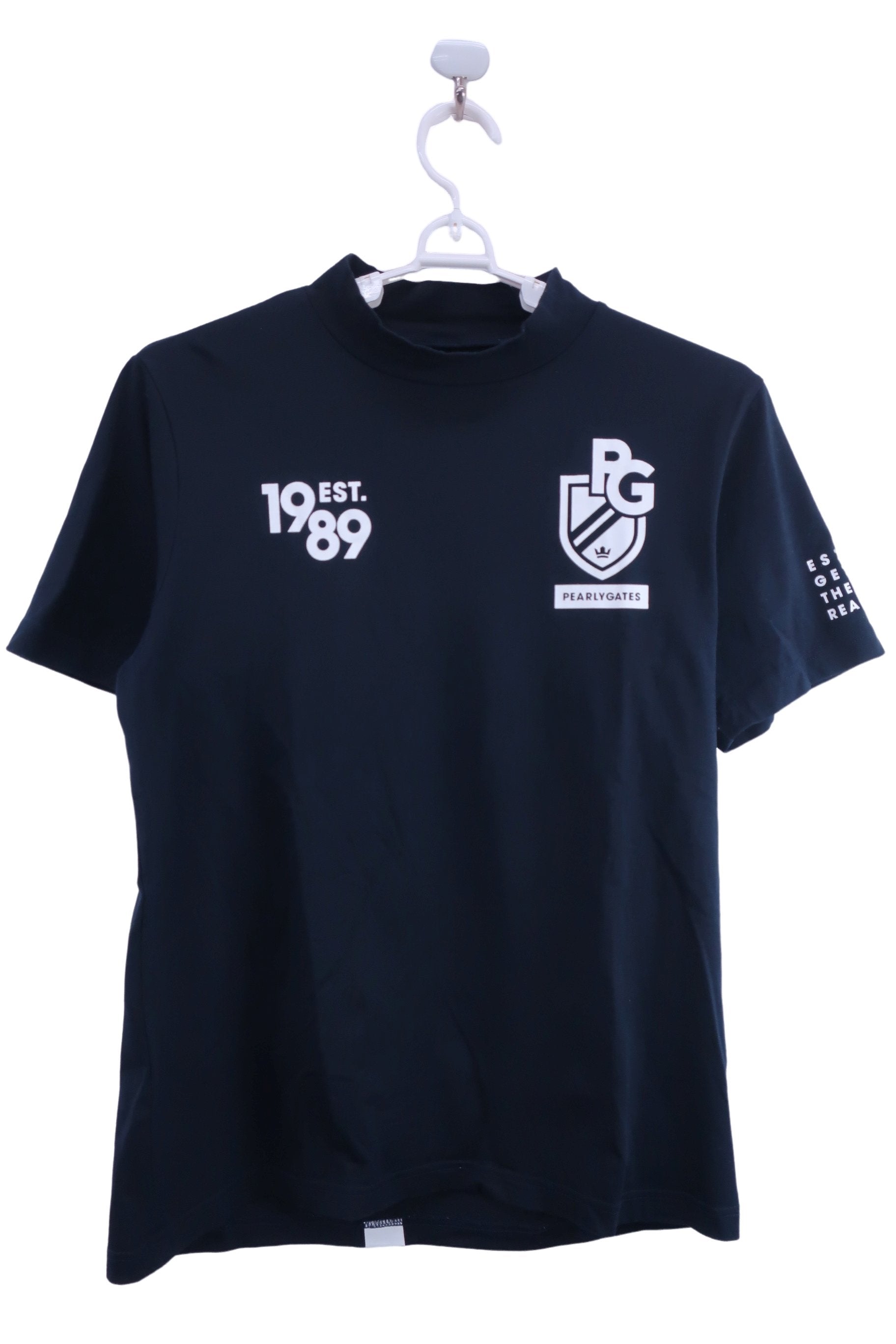 PEARLY GATES(パーリーゲイツ) 半袖モックネックシャツ ネイビー