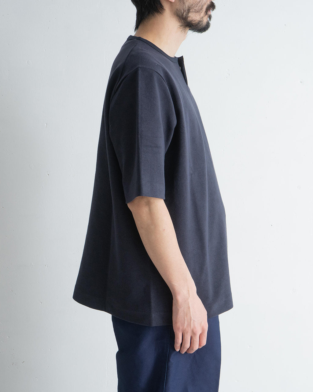 RAKINES ラキネス ヘンリーネック パイル Tシャツ コットン 半袖