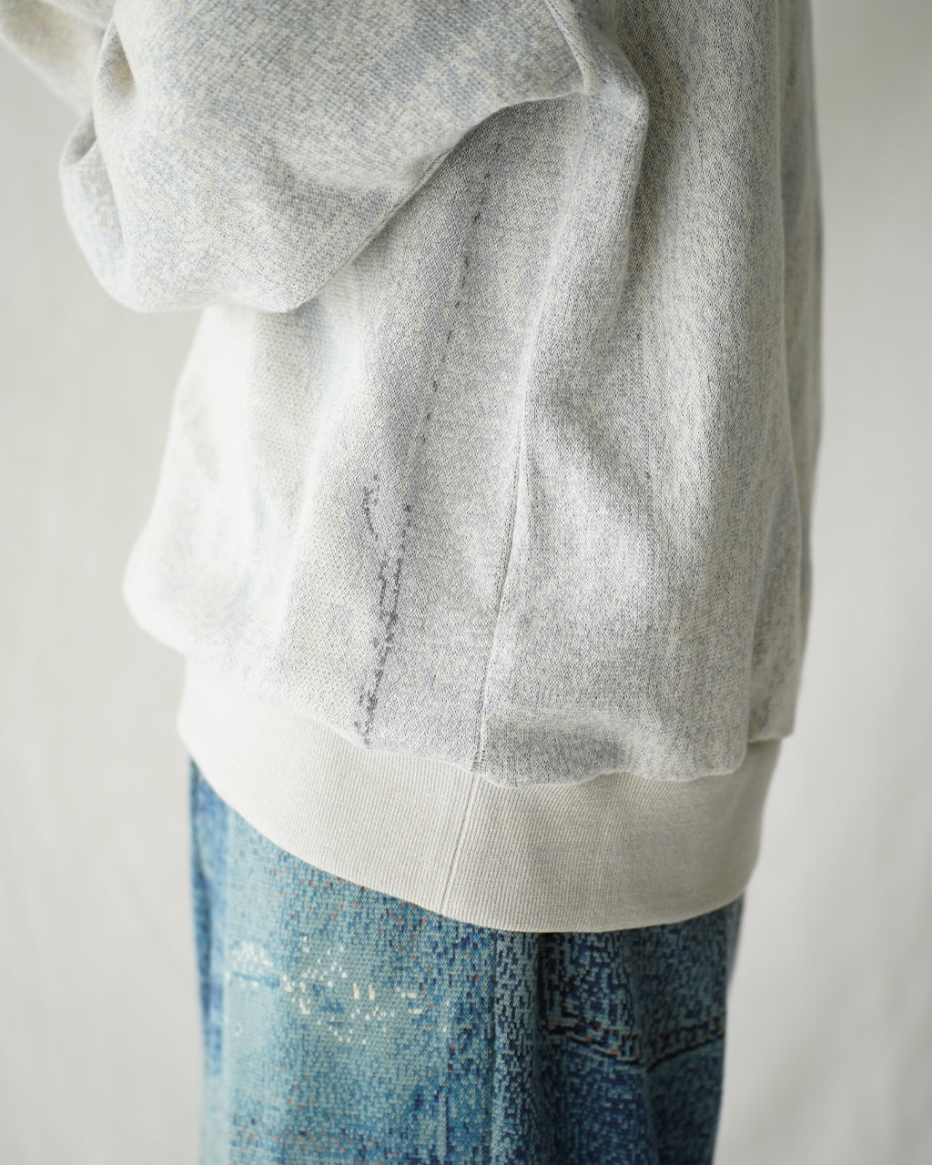 TOLQ トルク ニット スウェットシャツ トロンプルイユ 転写プリント