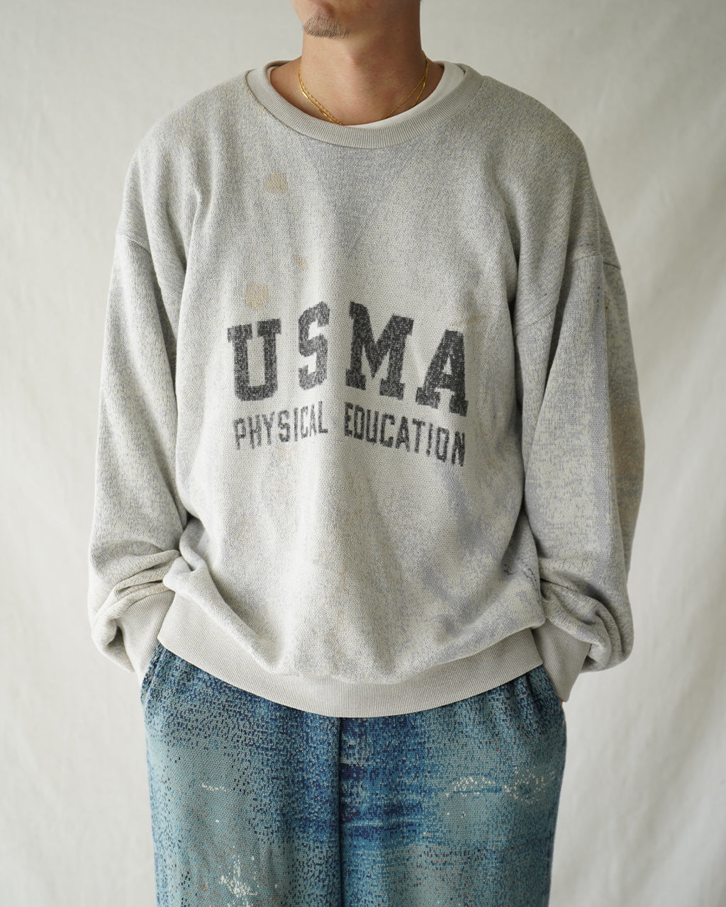 TOLQ トルク ニット スウェットシャツ トロンプルイユ 転写プリント