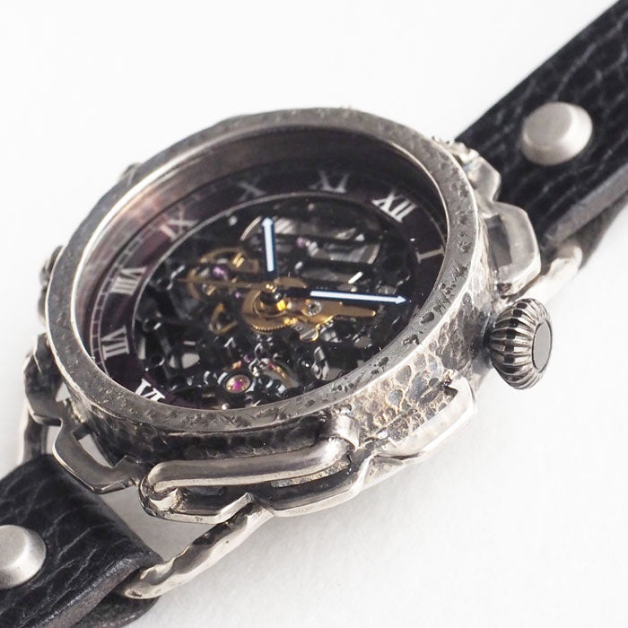 KINO（キノ） 手作り腕時計 自動巻き 裏スケルトン キノパンクブラック
