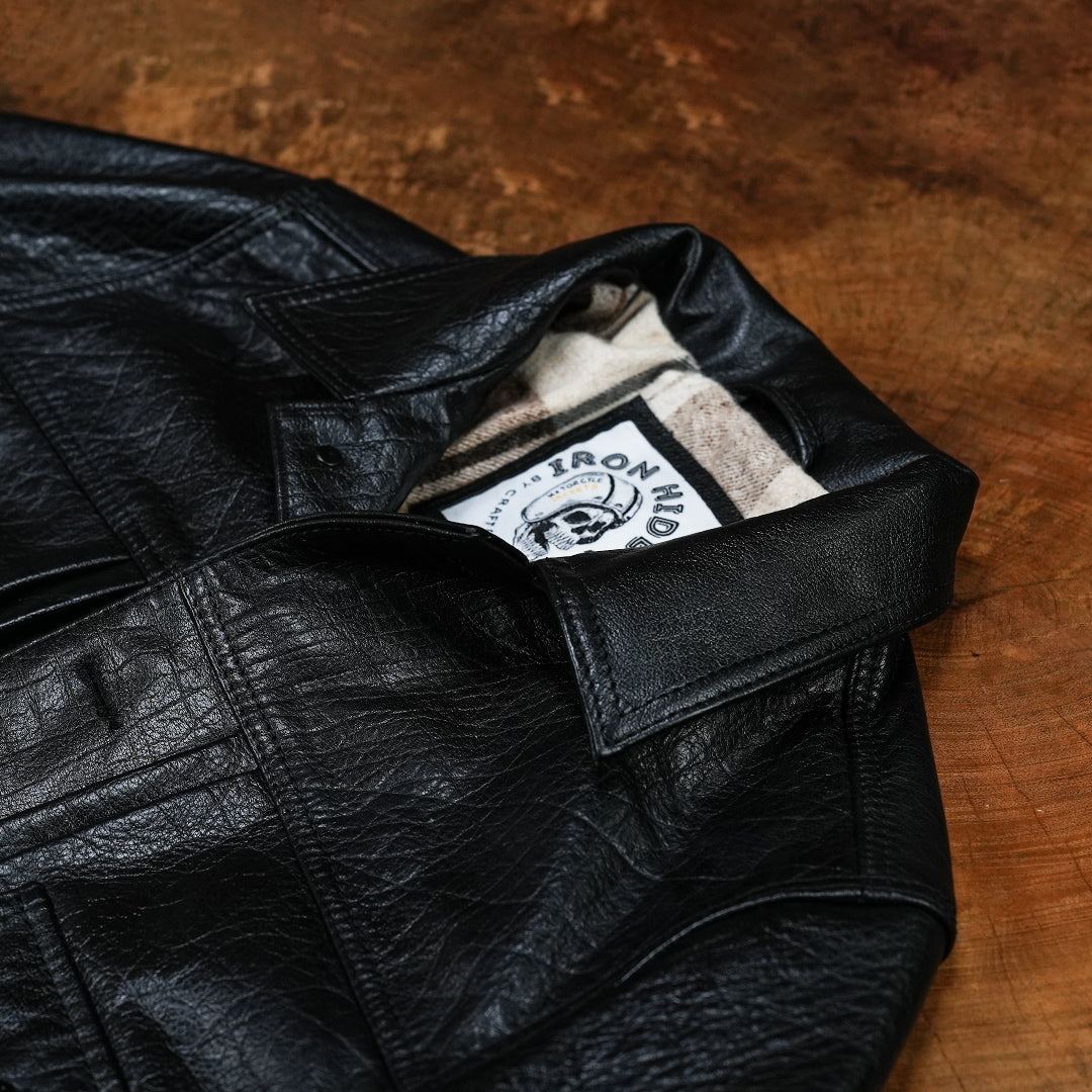 Trucker Type 2 Leather Jacket (Raven Black) – Craft & Glory