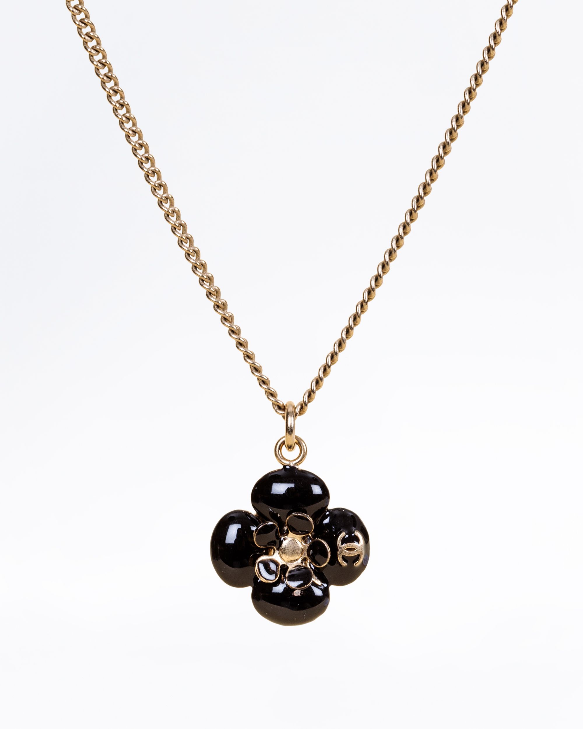 Chanel Enamel Camellia Flower Necklace | Vivrelle