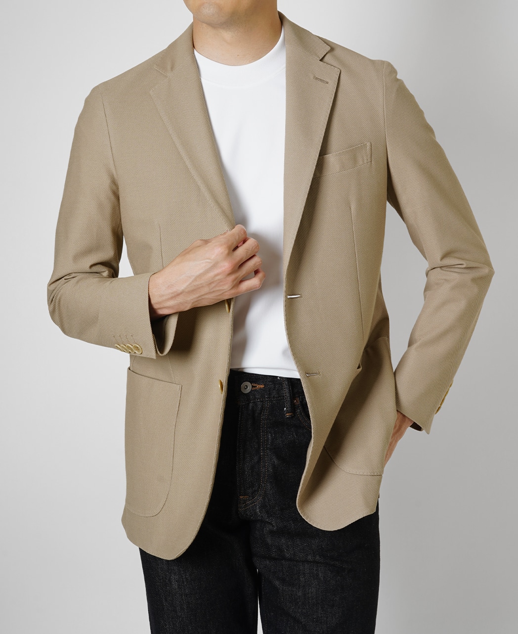 ストレッチジャケット(44 ベージュ系): メンズ｜メーカーズシャツ鎌倉