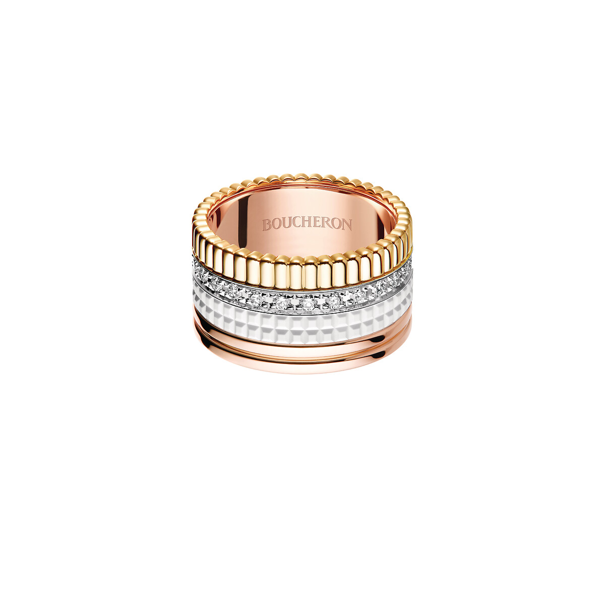 Quatre White Edition | Paved Large Ring | Boucheron US