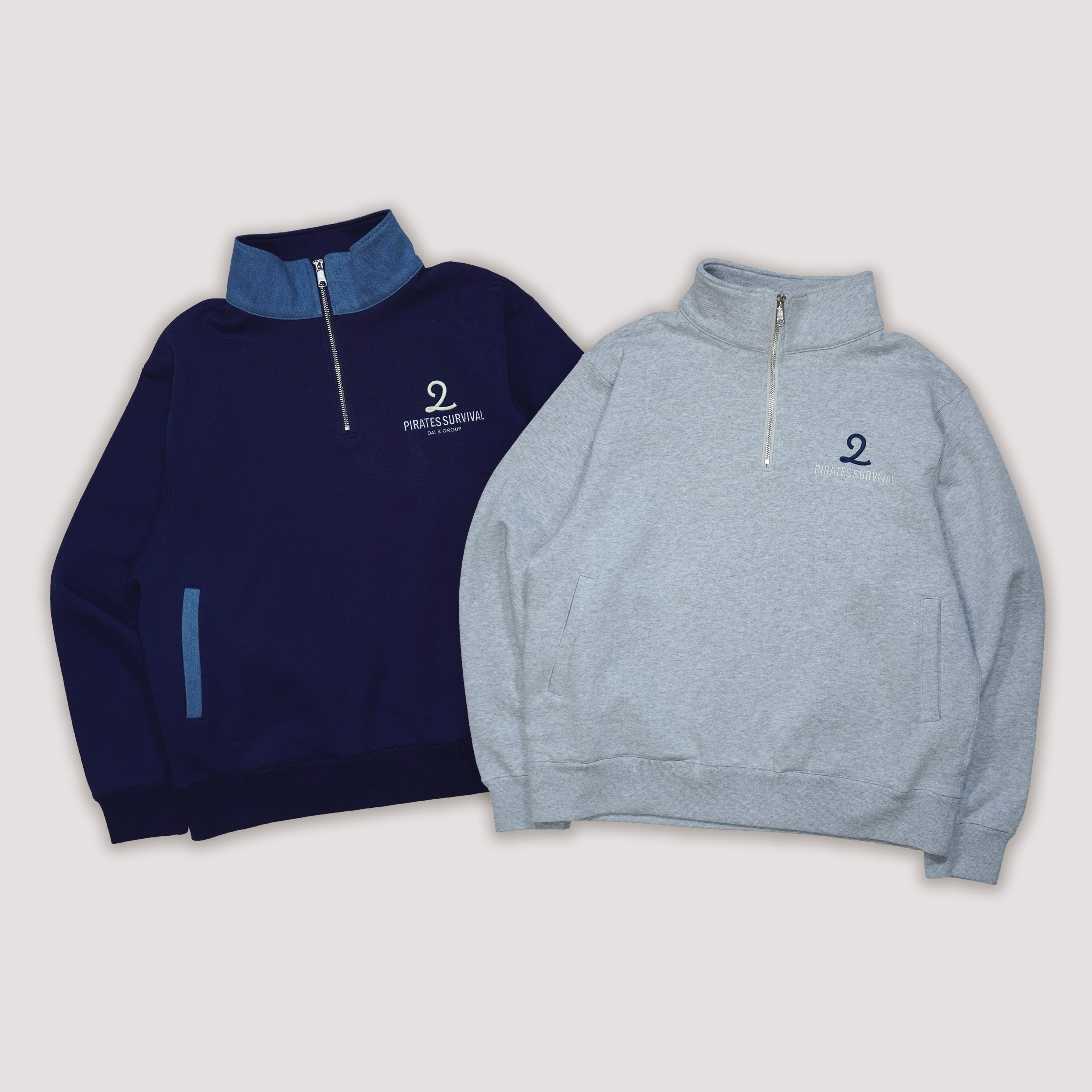 海賊サバイバル ハーフジップトレーナー グレー – Dai2group