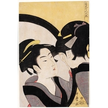 喜多川歌麿による浮世絵「Bijin at the Mirror - ？人対鏡」
