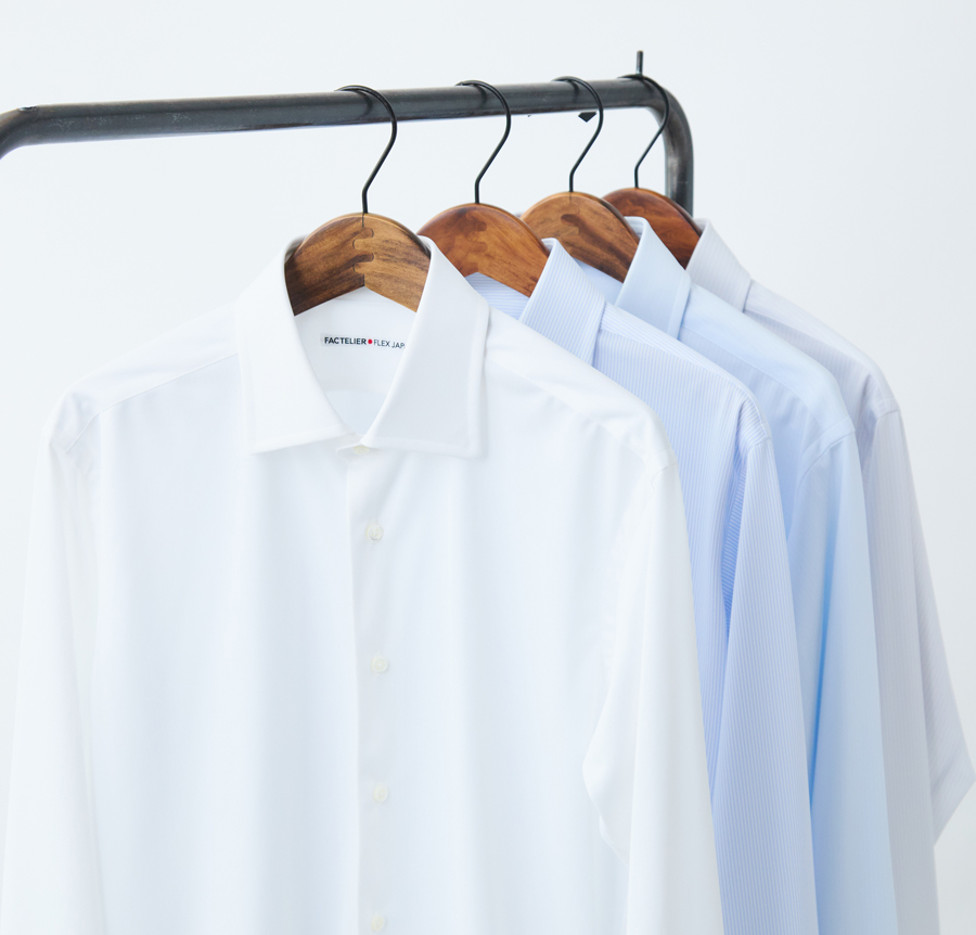 オーダーシャツ形態安定・ストレッチ/ストライプ/ブルー/CC16