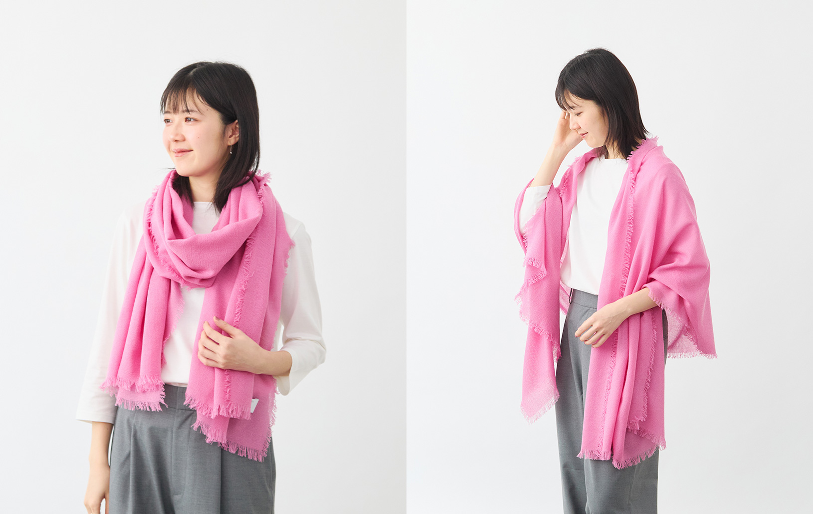カシミヤシルクエアリーストール/ピンク | Factelier (ファクトリエ)