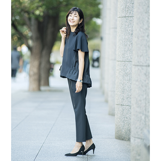 CARETTE]kokodeオリジナル ネイビーパンツセットアップ(異素材切替