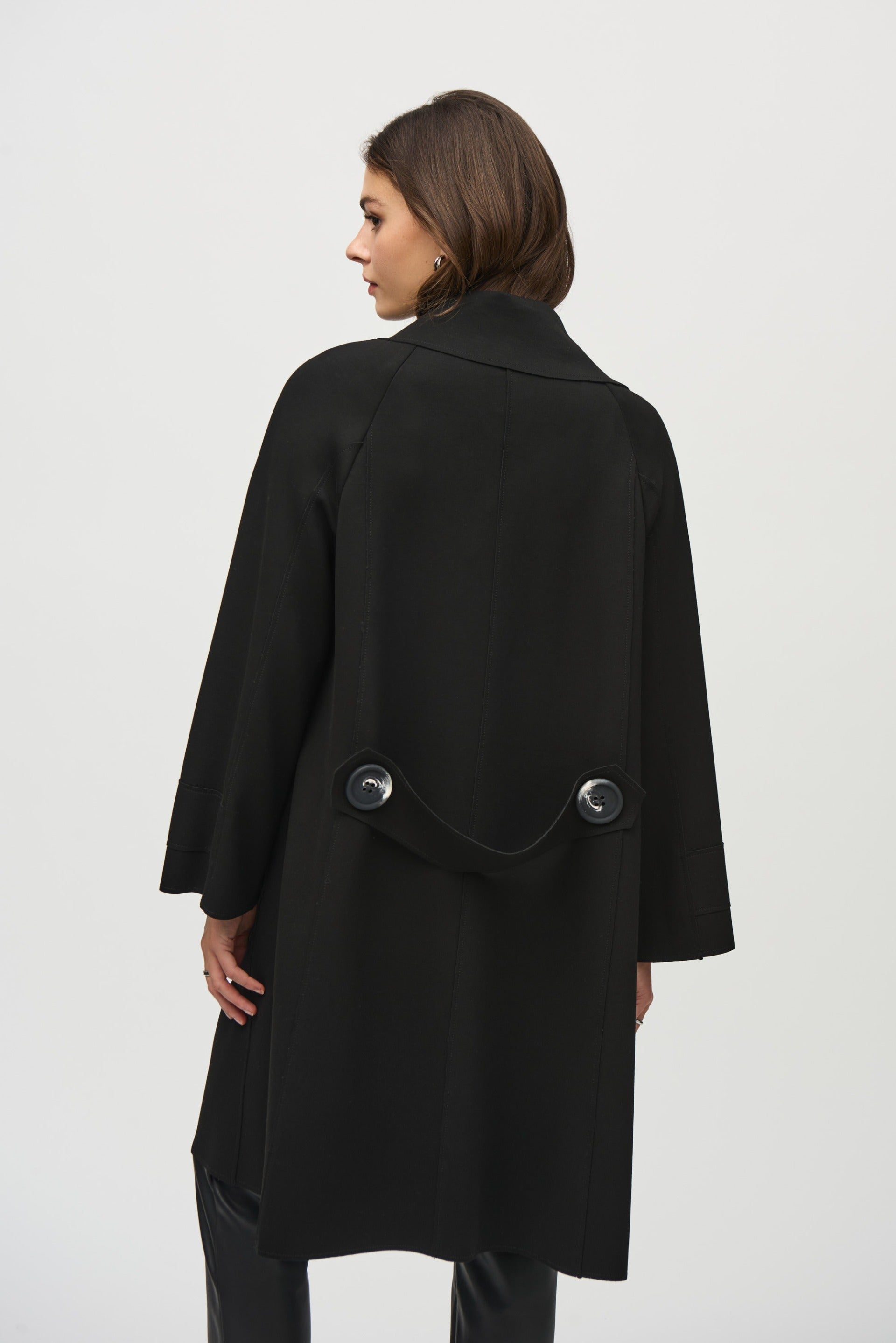 Joseph Ribkoff Black Coat with Shawl Collar Style 244171 – DECABANA
