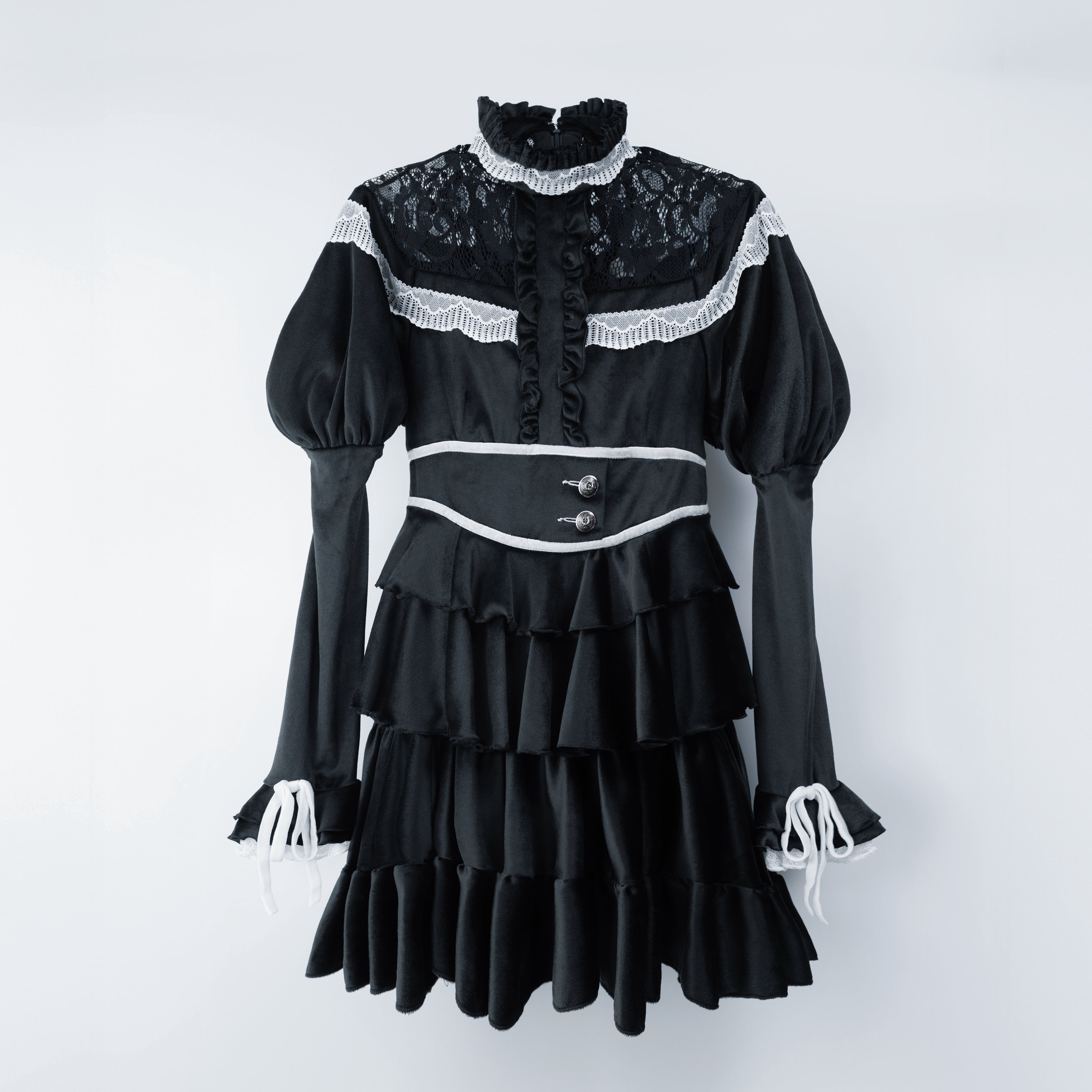 velours puff lace onepiece black
