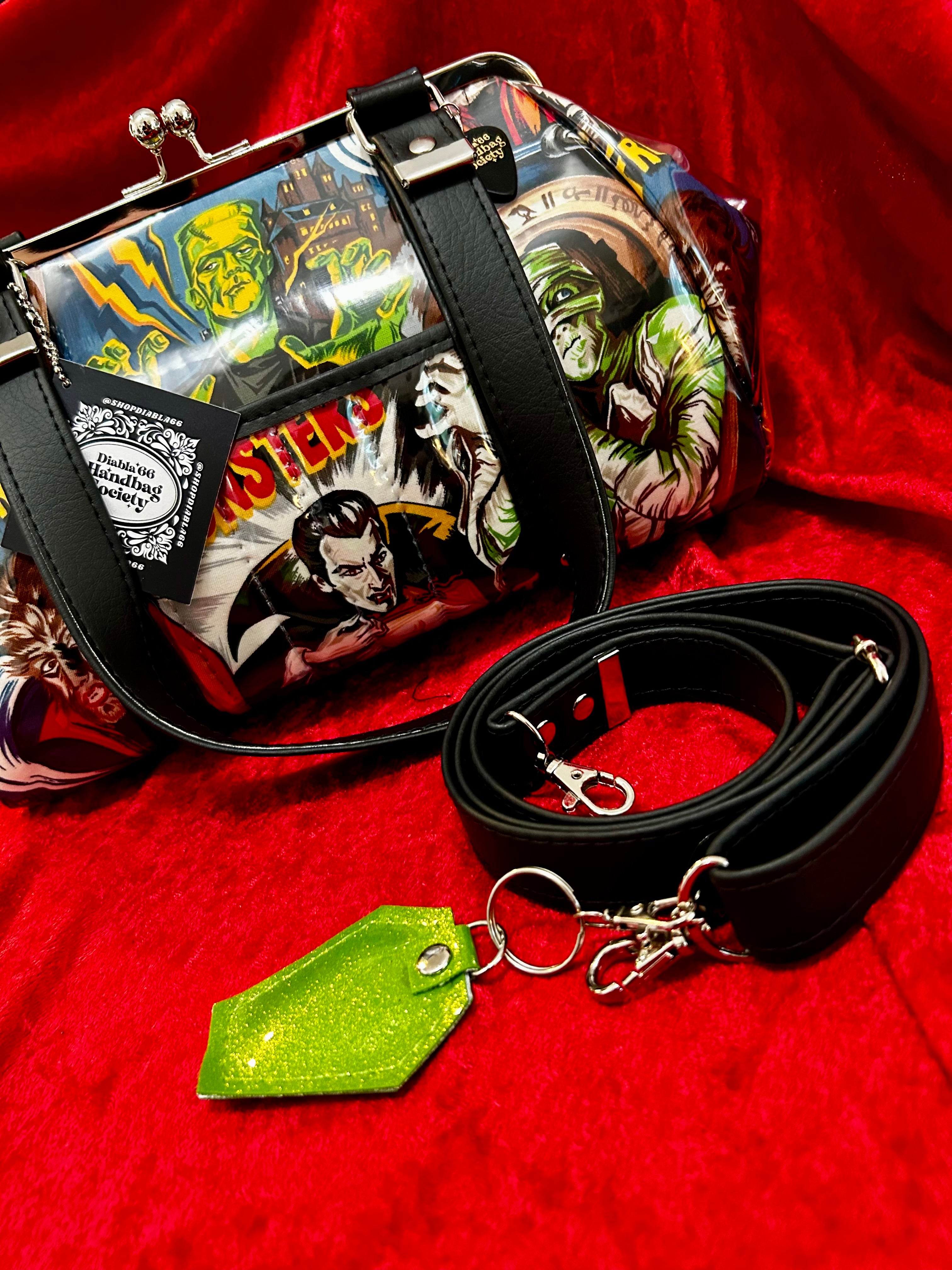 Midnight Monster Large Kisslock Handbag – Diabla 66 Handbag Society