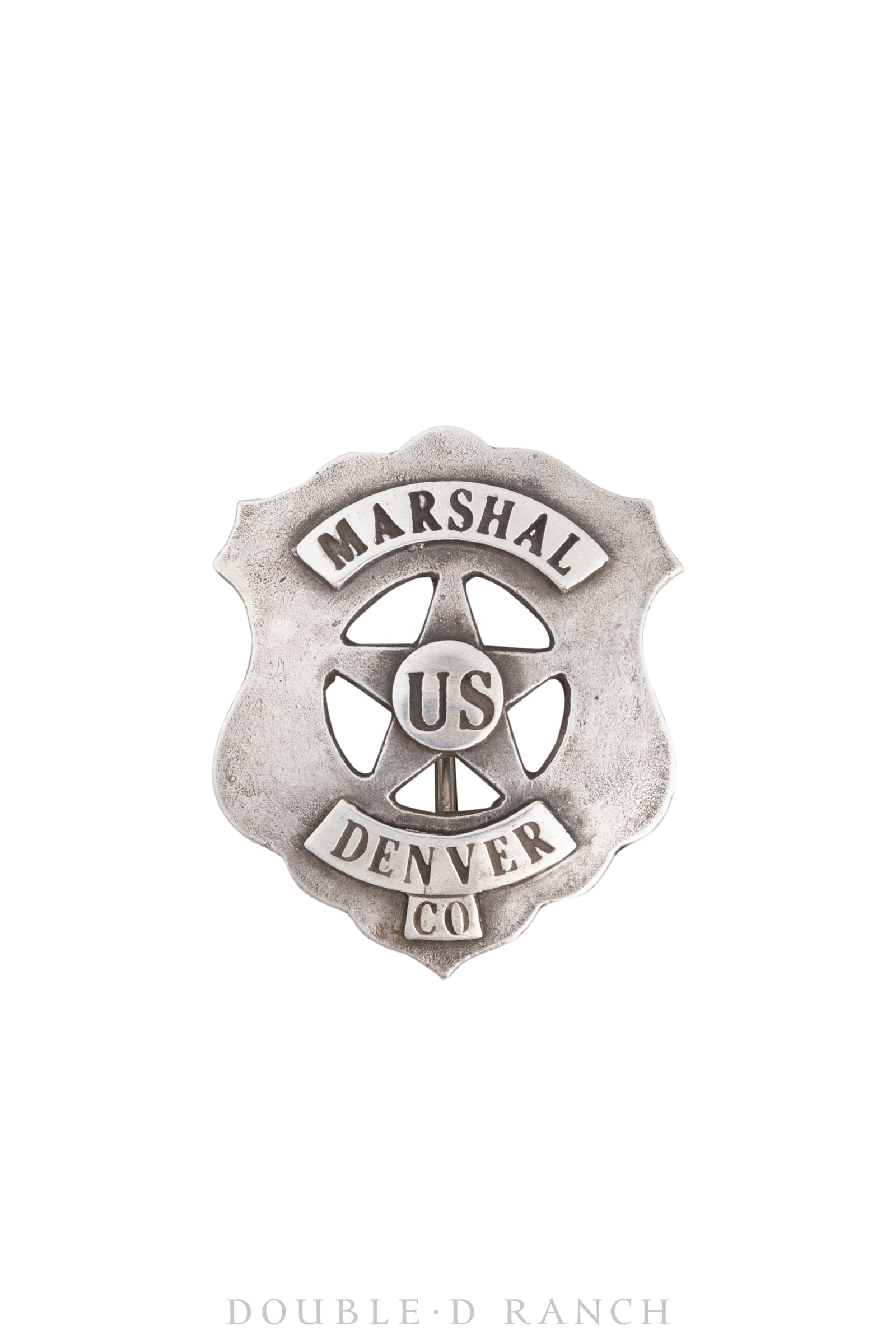 Pin, Badge, US Marshal, Denver, Co., Recast in Ingot Silver, Vintage,
