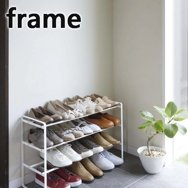 frame】伸縮シューズラック フレーム 3段 ブラック: 周辺小物 | ALMOTT
