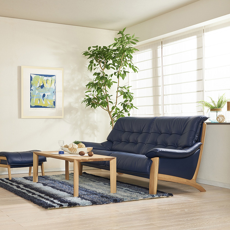 3人掛ソファ 幅202cm ZU4903 グランブルー ピュアオーク 通販 | 【公式