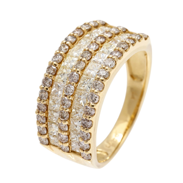 K18イエローゴールド ダイヤモンド バゲット リング J396888 | ユキ