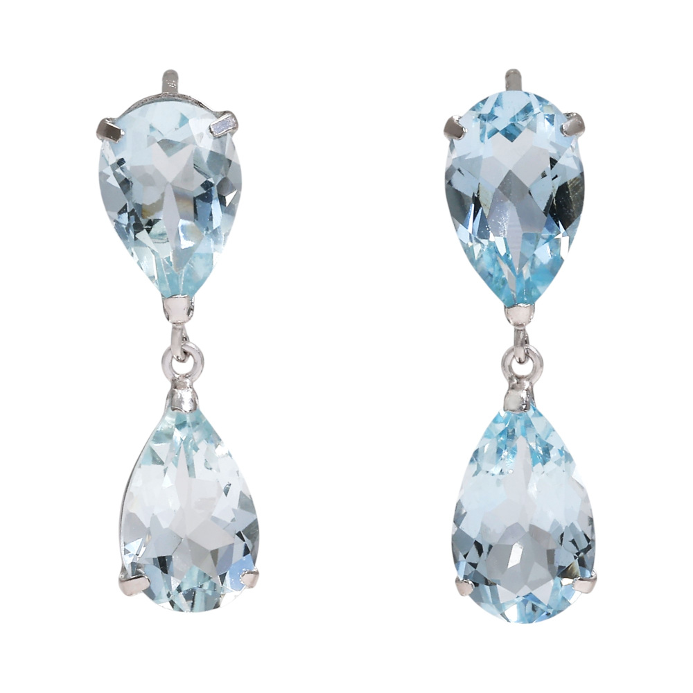 PT900 アクアマリン ピアス J407145 | ユキザキセレクトジュエリー