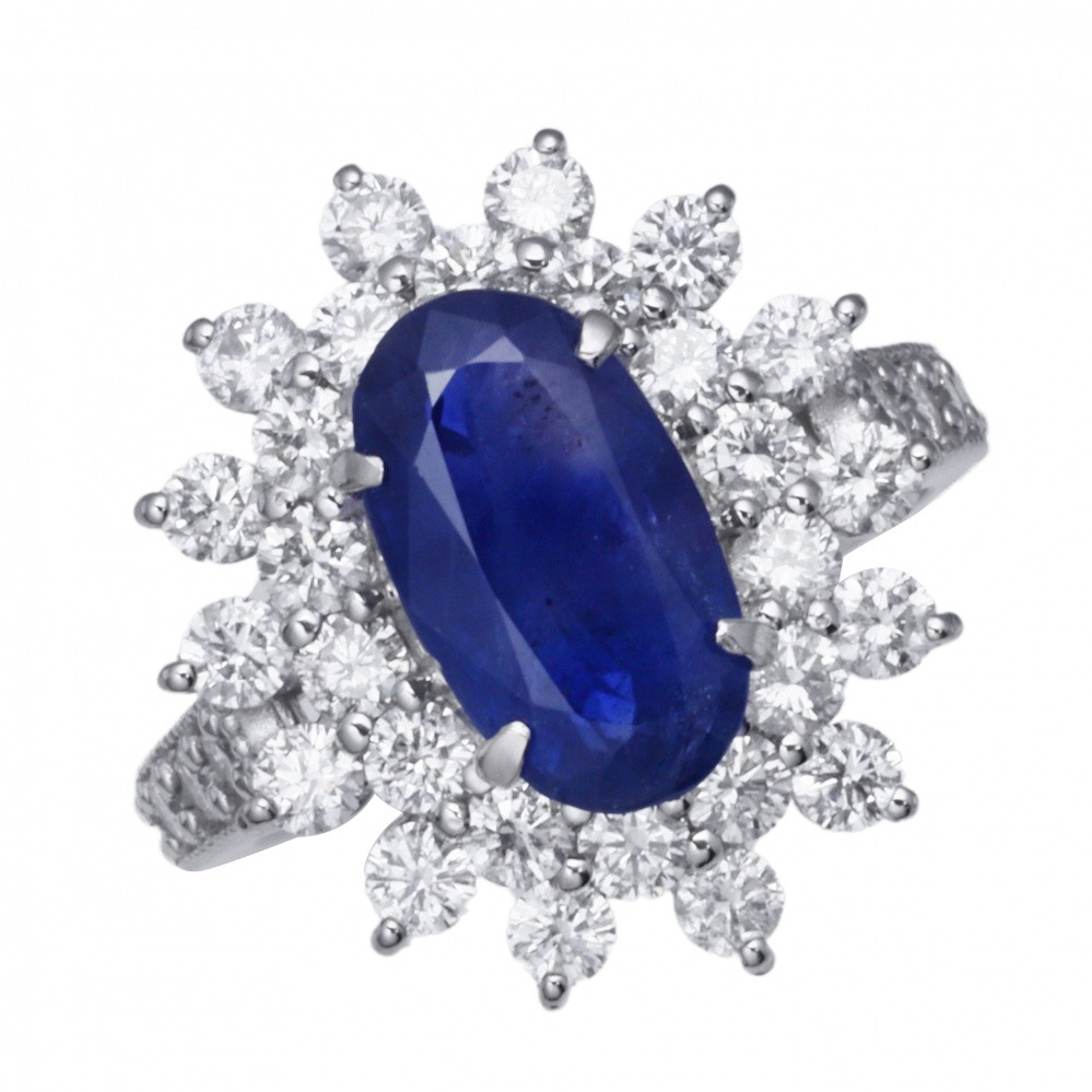 プラチナ900 サファイア ダイヤモンド リング J225157 | ユキザキ