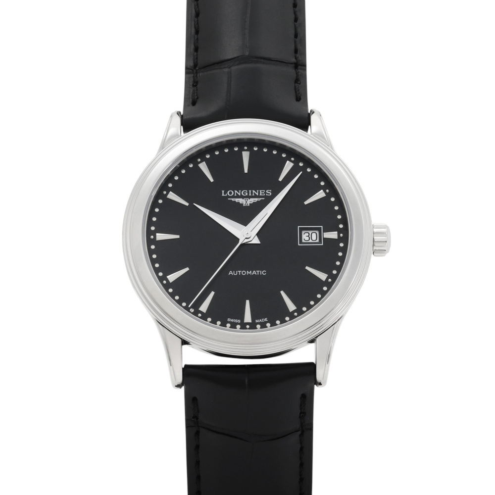 新品] ロンジン フラッグシップ L49844592ブラック ステンレス デイト