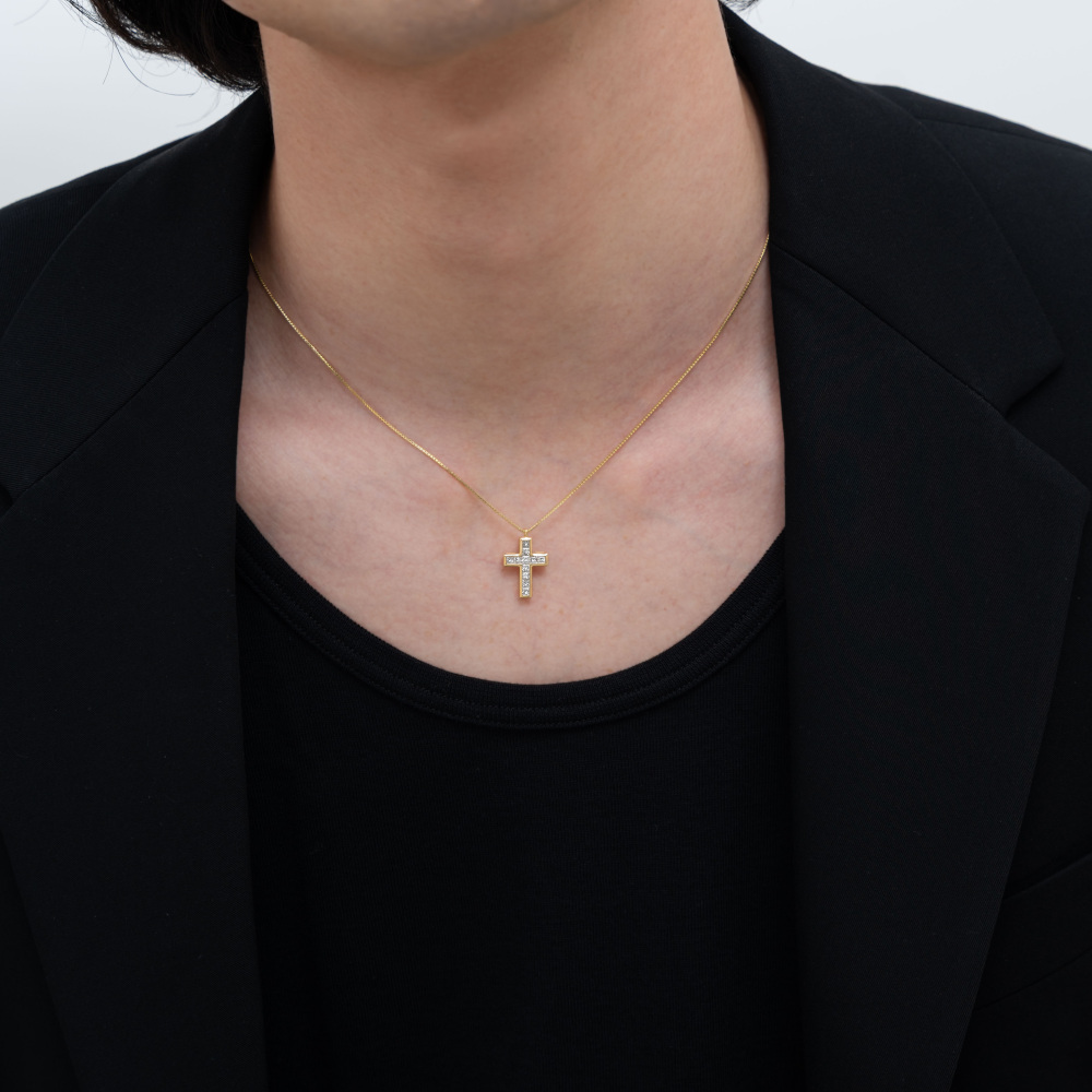 新品] ユキザキ リッチクロス イエローゴールド ネックレス 0.5ct