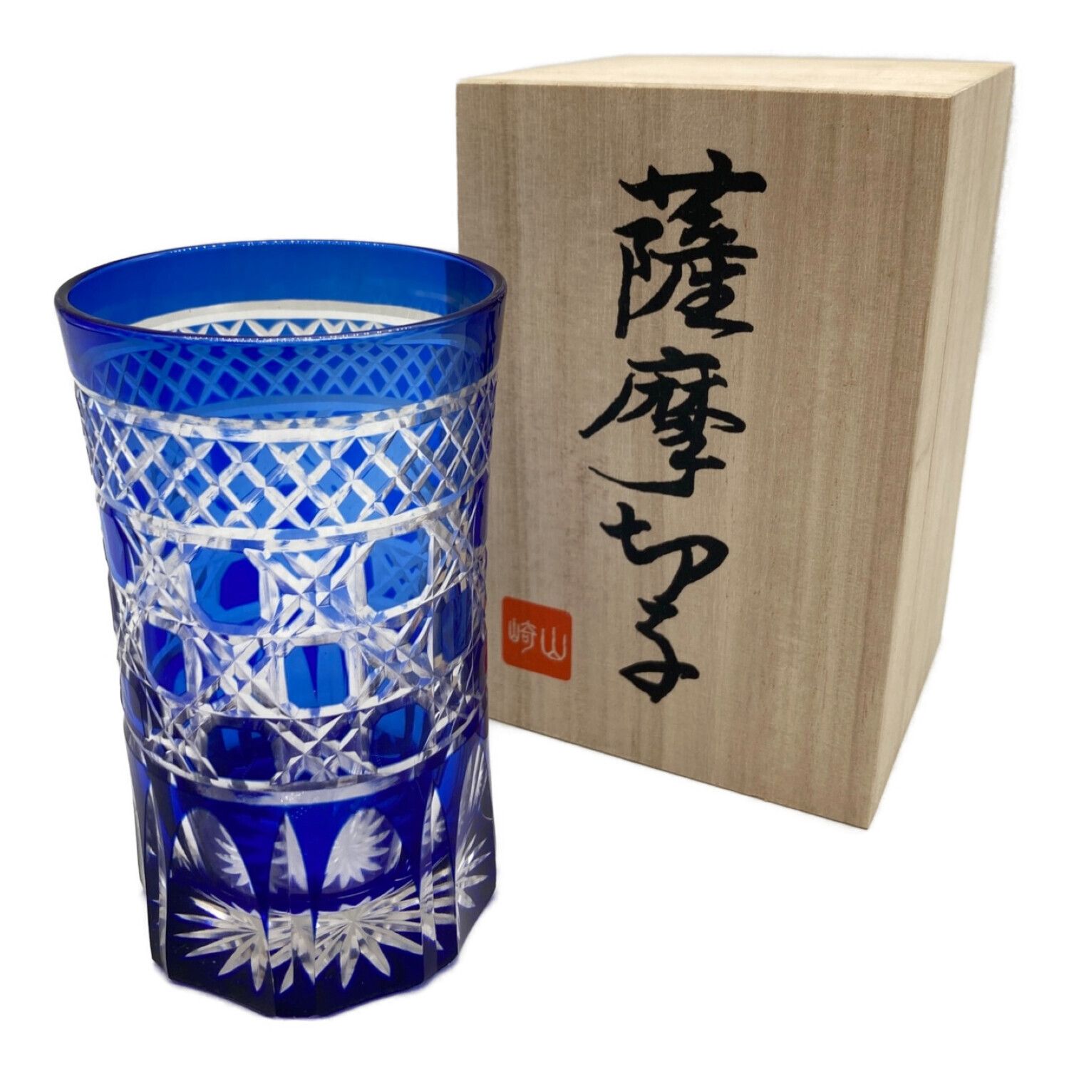 YAMASAKIガラス 切子 ブルー 薩摩切子｜トレファクONLINE