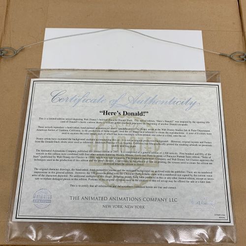 DISNEY (ディズニー) ドナルドダック セル画 Here's Donald！Limited