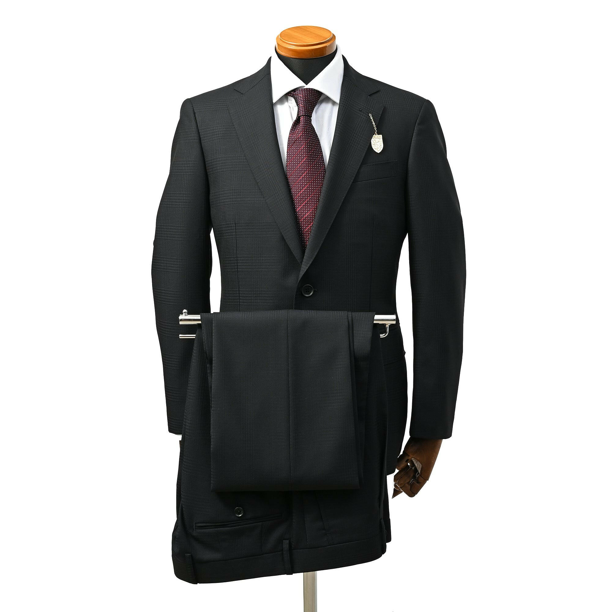 Lanificio T.G. di Fabio ウール 1タック スーツ ネイビー GS-401-D