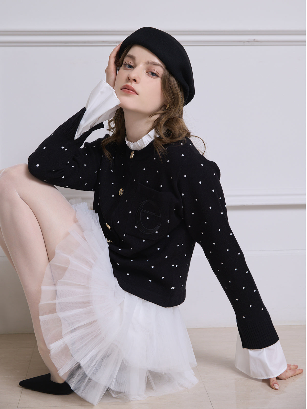 1.14 New Color】Attached collar カーディガン