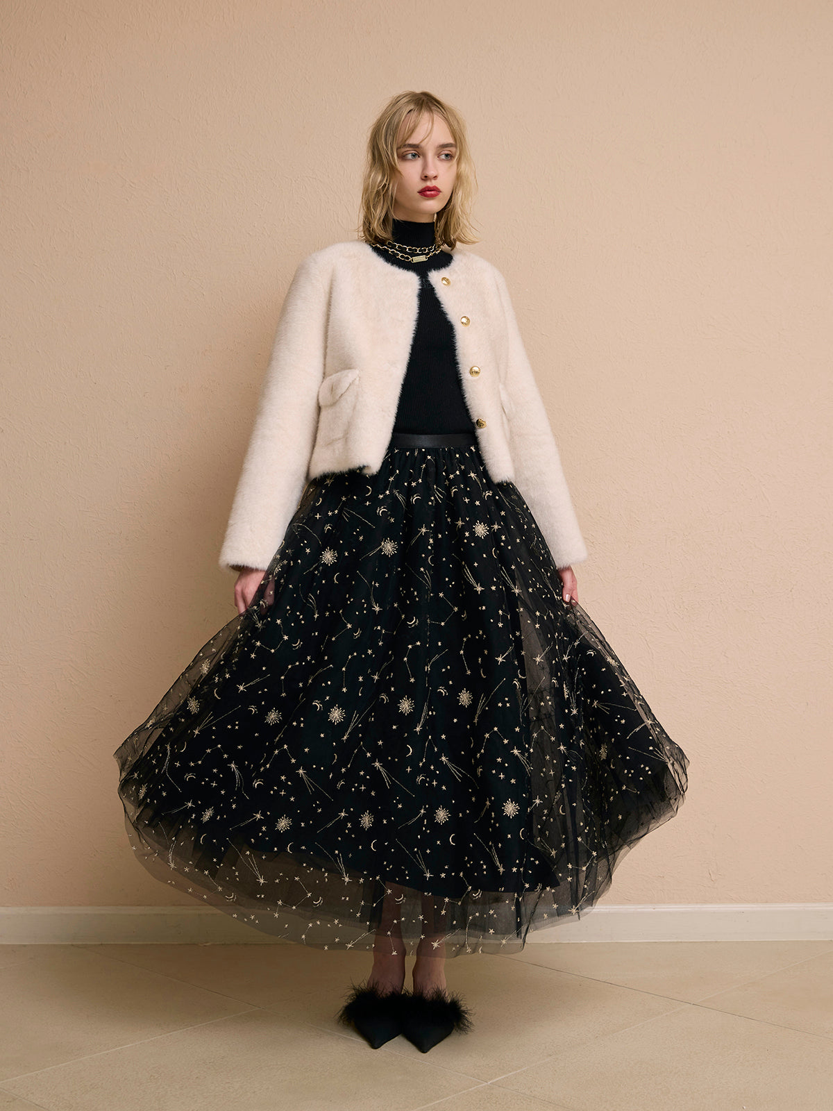 スターエンブロイダリースカート