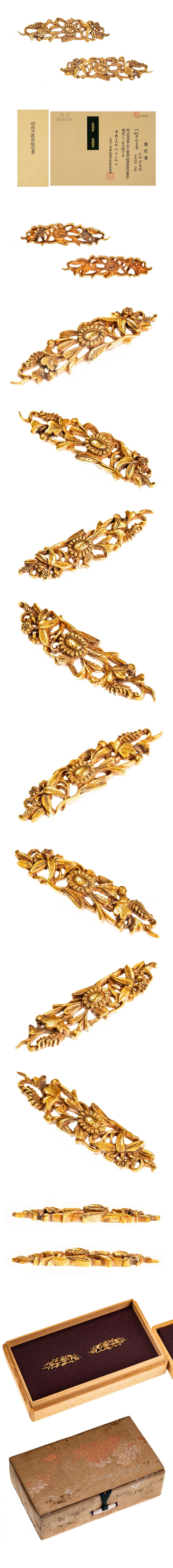 古美濃 金無垢 秋草図目貫 保存刀装具 ｜日本刀販売は永楽堂