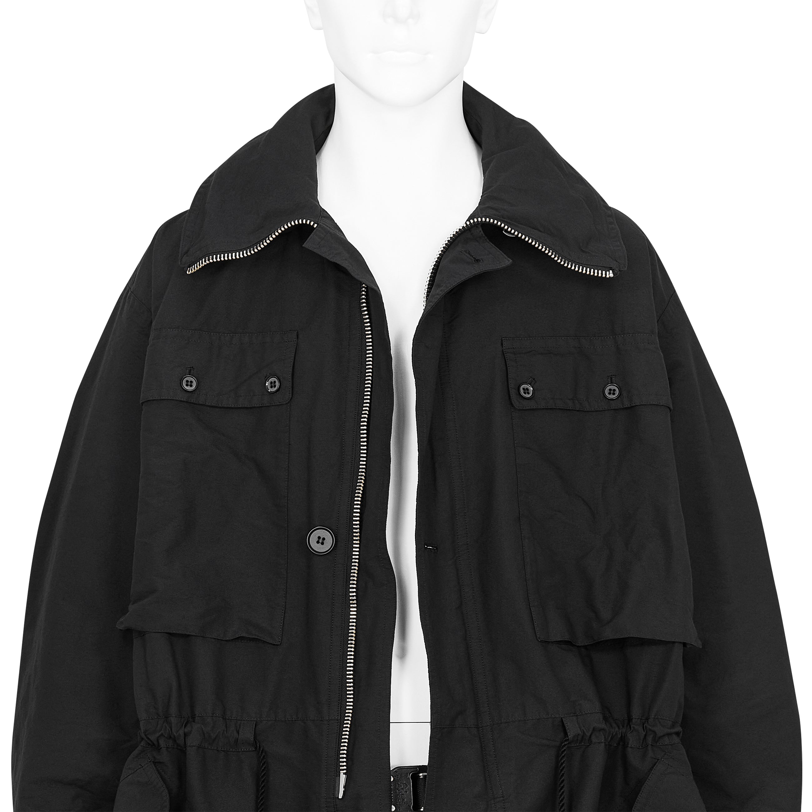 KATHARINE HAMNETT COLLABORATION HALF COAT BLACK - YOKE(ヨーク