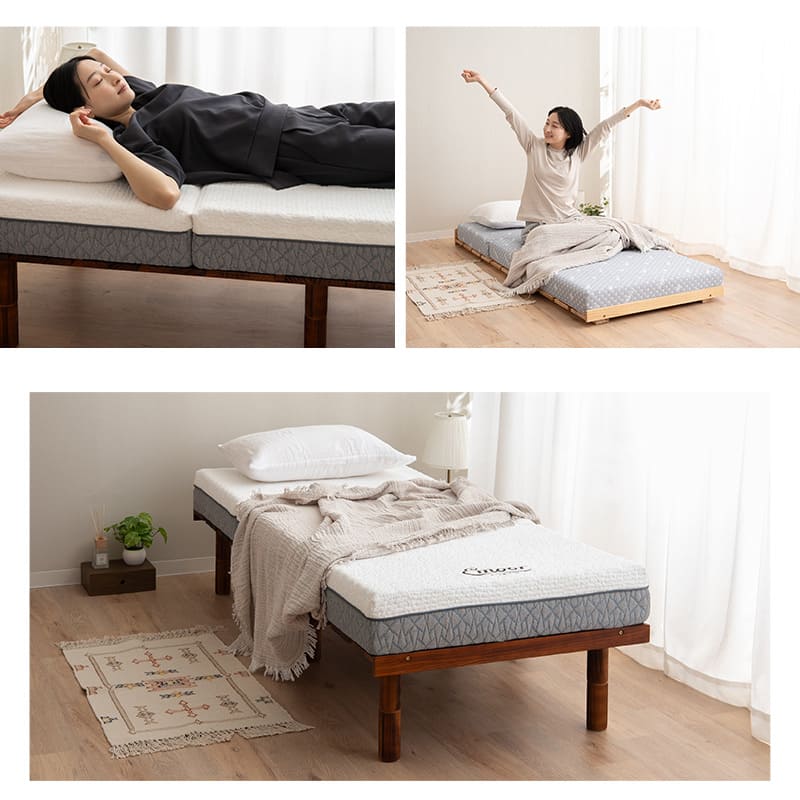 OSMOS】 高さが変えられる天然木すのこベッド デイベッド 80×185cm