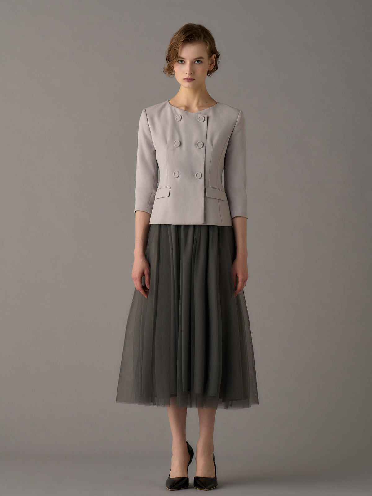 Elegant Sans-Collar Dress | エミリアウィズ 公式オンラインストア