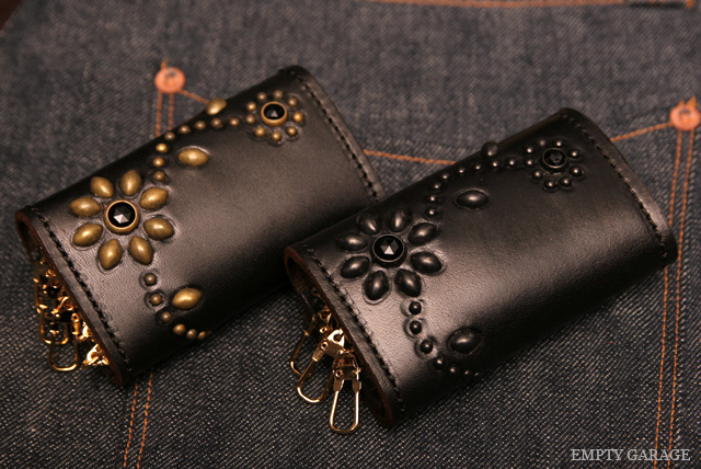 HTC Leather Key Case Flower Black/gold ウエスコ ホワイツブーツ専門