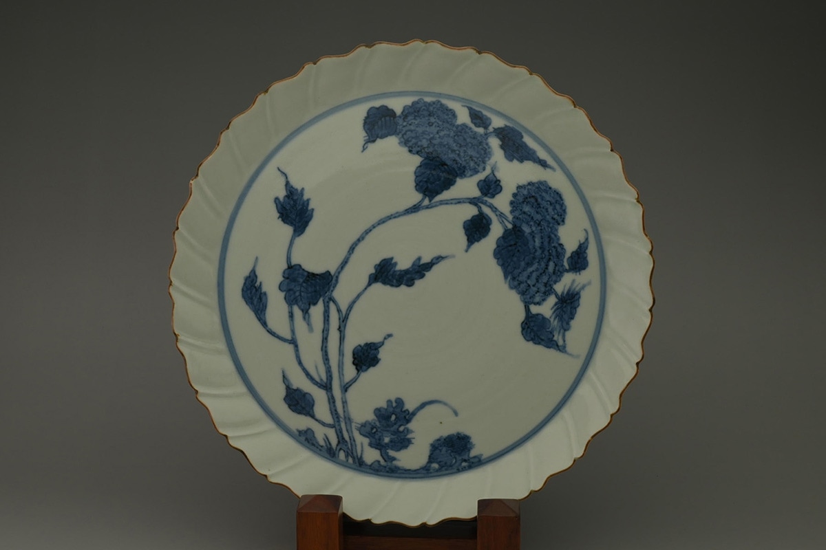 渡邊心平 No.076005 紅紫陽花文七寸平皿 | えにし庵