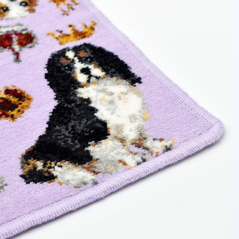 日本製 犬猫柄 キャバリアファミリー 23cm 綿100% ハンカチ タオル